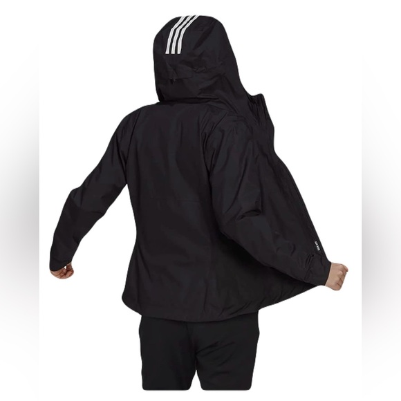 Adidas Women's 3-Stripes Waterproof Rain Jacket Size 3X - Picture 8 of 10